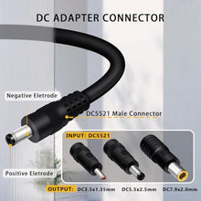 Load image into Gallery viewer, COMeap 5FT 1.5M Solar Panel Adapter for Jackery, to DC 5.5x2.1mm Extension Power Cable with DC 3.5x1.35, 5.5x2.5 and 8mm Connector Compatible with Solar Panel Charger and Portable Solar Generator, Black_4660