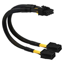 Load image into Gallery viewer, COMeap 6 Pin to 8 Pin GPU Adapter, Dual 6 Pin Female to 8 Pin Male GPU Power Sleeved Cable 9.5-inch(24cm), Black_1