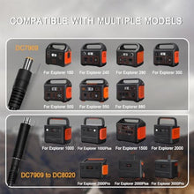 Load image into Gallery viewer, COMeap 6FT Solar Connector to DC 8mm Adapter Cable for Jackery Explorer 3000 2000 1500 1000 880 550 500 300 290 240 160 GZ Yeti BLUETTI Portable Power Station, Solar Generator, Solar Panel, Black_4501