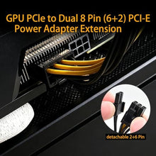 Load image into Gallery viewer, COMeap 8 Pin PCIe Splitter Cable, GPU VGA PCIe Female to Dual 8 Pin (6+2) Male PCI Express Power Adapter Braided Extension 9 inches (23cm), Sleevedxpcs_4704