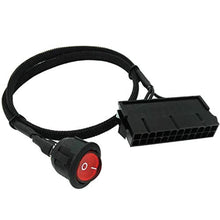 Load image into Gallery viewer, COMeap ATX Power Jumper Cable, 24 Pin ATX Red LED Power On/Off Switch Bridge Adapter Braided 21.5-inch(55cm)_1