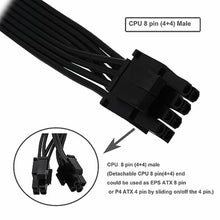 Load image into Gallery viewer, COMeap CPU 8 Pin Extension Cable CPU 8-Pin Female to 8 (4+4) Pin Male EPS 12V Extension for Motherboard (Not PCIe VGA) 33 inch (84 cm), Black_4505
