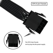 Load image into Gallery viewer, COMeap CPU 8 Pin Extension Cable CPU 8-Pin Female to 8 (4+4) Pin Male EPS 12V Extension for Motherboard (Not PCIe VGA) 33 inch (84 cm), Black_4507