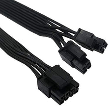 Load image into Gallery viewer, COMeap CPU Cable for Seasonic PSUs, PCIe 8 Pin Male to CPU 8 Pin (4+4 Detachable) Male EPS-12V Motherboard Power Adapter 25-inch(63cm), Black_4501