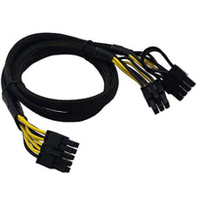Load image into Gallery viewer, COMeap GPU Power Cable for Dell Precision 5820 7820, 10 Pin to 8 Pin(6+2) 6 Pin PCIe GPU Power Adapter Sleeved 21-inch (53cm), Black_1