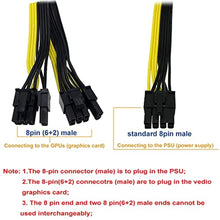 Load image into Gallery viewer, COMeap PCIE Cable for EVGA, PCIe 8 Pin Male to Dual PCIe 8 Pin (6+2) Male GPU Power Cable for EVGA Power Supply 25-inch(63cm), YellowBlackxpcs_4666