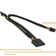 Load image into Gallery viewer, COMeap SATA Power Cable for Dell Inspiron 3653 3650 Series, SATA 15 Pin x2 to Mini 6 Pin ATX Adapter Compatible Part No. GP2JM 13-inch(33cm)_3503