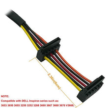 Load image into Gallery viewer, COMeap SATA Power Cable for Dell Inspiron 3653 3650 Series, Right-Angle SATA 15 Pin x2 to Mini 6 Pin ATX Adapter Compatible Part No. GP2JM 14.5-inch(37cm), Black_4860