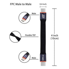 Load image into Gallery viewer, COMeap Short USB C Cable, 40Gbps USB4 4 Inch Support 100W PD Fast Charging, 8K Display, Thunderbolt 4/3 Interface, Flat USB C to USB C for Steam Deck, ROG Ally, Laptop, Tablet, Phone (2-Pack, BlackPurple_4665