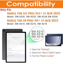 Load image into Gallery viewer, Compatible for Galaxy Tab A11 Plus 2025/A9+ 11 Inch 2023 with Keyboard Case Model SM-X210/X216/X238, Wireless Bluetooth Keyboard Cover Compatible for Samsung Galaxy Tablet A11+ Built-in Pencil Holder, LightPurple_4131