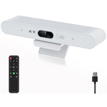 Load image into Gallery viewer, Conference Room Camera, All-in-One 4K Webcam with Microphone and Speaker, AI Tracking and Auto Framing, Wide Angle of View, Plug and Play USB Webcam for PC, Mac, Meetings, Teams, Zoom & Webex (White)_1
