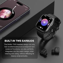 Load image into Gallery viewer, coolhenry Smart Watch with Earbuds, Bluetooth Earphones Built-in,1.85'' Fitness Tracker Watch with Heart Rate/Sleep/SpO2 Monitor 100+ Sports Modes Compatible for Android & iPhone, Black_963