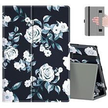 Load image into Gallery viewer, COOWPS Case for New Amazon Fire HD 8 & HD 8 Plus Tablet (12th/10th Generation, 2024/2022/2020 Release) - Slim Folding Stand Cover with Auto Wake/Sleep and Hand Strap, White Rose, WhiteRose_1