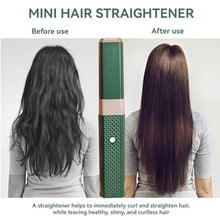 Load image into Gallery viewer, Cordless Hair Straightener, 2 in 1 Portable Mini Ceramic Flat Iron and Curler, USB-C Rechargeable Travel Straightener, Lock in Moisture & Shine, 3 Levels Adjustable (Green)_1734