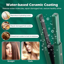Load image into Gallery viewer, Cordless Hair Straightener, 2 in 1 Portable Mini Ceramic Flat Iron and Curler, USB-C Rechargeable Travel Straightener, Lock in Moisture & Shine, 3 Levels Adjustable (Green)_1736