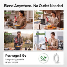 Load image into Gallery viewer, Cordless Hand Blender, 12V Rechargeable Immersion Blender with Brushless Motor, 60+ Bowls per Charge, 2-Blade, Auto Lock, Whisk & Frother for Soup, Smoothies, Baby Food, Red_635