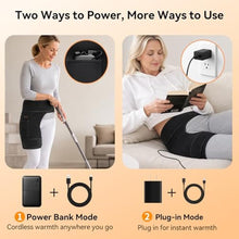 Load image into Gallery viewer, Cordless Heated Massage for Hip/Sciatica Pain Relief with 5000mAh Power Bank Hip Heating Pad Support Brace with Hot Physical Therapy Lower Back/Thigh/Buttock, Best Gift for Family, Black_899