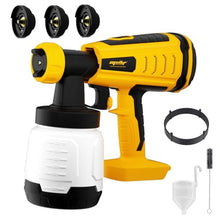 Load image into Gallery viewer, Cordless Paint Sprayer, Upgraded HVLP Brushless Spray Gun Compatible with Dewalt 20V Max Battery (Tool Only), Easy to Clean, 3 Copper Nozzles, 3 Spray Patterns for Home Interior & Exterior, Yellow_1
