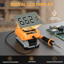 Load image into Gallery viewer, Cordless Soldering Station Compatible with Dewalt 20V Max Battery - Digital Display, Soldering Iron Station Fast Heating Up Soldering Station for DIY, Appliance Repair (Battery Not Included), Whiteyellow_7700