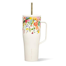 Load image into Gallery viewer, Corkcicle Cold Cup XL - Insulated Tumbler with Handle - Keeps Drinks Cold 12 Hours - Triple-Insulated - Spill-Proof Lid - Summer Drinkware Gift - Keeps Drinks Ice Cold - 30 oz - Garden Cream Floral, GardenCreamFloral_1
