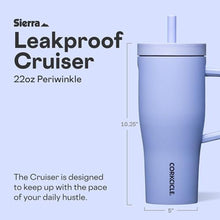 Load image into Gallery viewer, Corkcicle Cruiser - Insulated Tumbler with Handle - Keeps Drinks Cold 20 Hours - Spill-Proof Dual Lid - Triple-Insulated - Summer Drinkware Gift - Keeps Drinks Ice Cold - 22 oz - Periwinkle_5948
