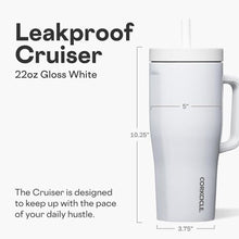 Load image into Gallery viewer, Corkcicle Cruiser - Insulated Tumbler with Handle - Keeps Drinks Cold 20 Hours - Spill-Proof Dual Lid - Triple-Insulated - Summer Drinkware Gift - Keeps Drinks Ice Cold - 22 oz - Gloss White_5943