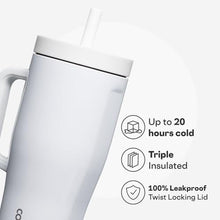 Load image into Gallery viewer, Corkcicle Cruiser - Insulated Tumbler with Handle - Keeps Drinks Cold 20 Hours - Spill-Proof Dual Lid - Triple-Insulated - Summer Drinkware Gift - Keeps Drinks Ice Cold - 22 oz - Gloss White_5944