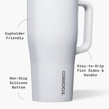 Load image into Gallery viewer, Corkcicle Cruiser - Insulated Tumbler with Handle - Keeps Drinks Cold 20 Hours - Spill-Proof Dual Lid - Triple-Insulated - Summer Drinkware Gift - Keeps Drinks Ice Cold - 22 oz - Gloss White_5945