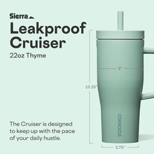 Load image into Gallery viewer, Corkcicle Cruiser - Insulated Tumbler with Handle - Keeps Drinks Cold 20 Hours - Spill-Proof Dual Lid - Triple-Insulated - Summer Drinkware Gift - Keeps Drinks Ice Cold - 22 oz - Thyme_5504