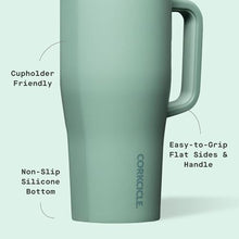 Load image into Gallery viewer, Corkcicle Cruiser - Insulated Tumbler with Handle - Keeps Drinks Cold 20 Hours - Spill-Proof Dual Lid - Triple-Insulated - Summer Drinkware Gift - Keeps Drinks Ice Cold - 22 oz - Thyme_5506