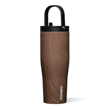 Load image into Gallery viewer, Corkcicle Go Cup XL - Leak-Proof Travel Tumbler - Triple Insulated Stainless Steel Water Bottle - Easy-Carry Handle - Summer Drinkware Gift - Keeps Drinks Ice Cold - 30 oz - Desert, WalnutWood_1