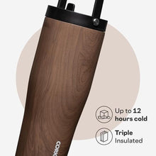 Load image into Gallery viewer, Corkcicle Go Cup XL - Leak-Proof Travel Tumbler - Triple Insulated Stainless Steel Water Bottle - Easy-Carry Handle - Summer Drinkware Gift - Keeps Drinks Ice Cold - 30 oz - Desert, WalnutWood_5500