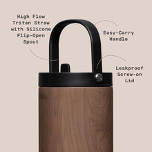 Load image into Gallery viewer, Corkcicle Go Cup XL - Leak-Proof Travel Tumbler - Triple Insulated Stainless Steel Water Bottle - Easy-Carry Handle - Summer Drinkware Gift - Keeps Drinks Ice Cold - 30 oz - Desert, WalnutWood_5501