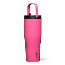 Load image into Gallery viewer, Corkcicle Go Cup XL - Leak-Proof Travel Tumbler - Triple Insulated Stainless Steel Water Bottle - Easy-Carry Handle - Summer Drinkware Gift - Keeps Drinks Ice Cold - 30 oz - Dragonfruit_1