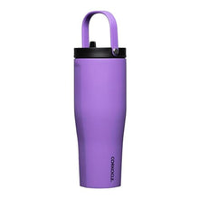 Load image into Gallery viewer, Corkcicle Go Cup XL - Leak-Proof Travel Tumbler - Triple Insulated Stainless Steel Water Bottle - Easy-Carry Handle - Summer Drinkware Gift - Keeps Drinks Ice Cold - 30 oz - Varsity Blue, VarsityPurple_1
