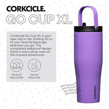 Load image into Gallery viewer, Corkcicle Go Cup XL - Leak-Proof Travel Tumbler - Triple Insulated Stainless Steel Water Bottle - Easy-Carry Handle - Summer Drinkware Gift - Keeps Drinks Ice Cold - 30 oz - Varsity Blue, VarsityPurple_5544