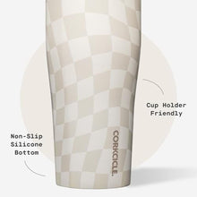 Load image into Gallery viewer, Corkcicle Go Cup XL - Leak-Proof Travel Tumbler - Triple Insulated Stainless Steel Water Bottle - Easy-Carry Handle - Summer Drinkware Gift - Keeps Drinks Ice Cold - 30 oz - Wavy Checkerboard, WavyCheckerboard_5512