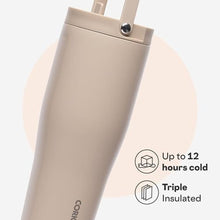 Load image into Gallery viewer, Corkcicle Go Cup XL - Leak-Proof Travel Tumbler - Triple Insulated Stainless Steel Water Bottle - Easy-Carry Handle - Summer Drinkware Gift - Keeps Drinks Ice Cold - 30 oz - Desert_5550