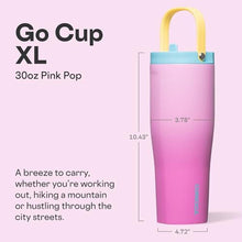 Load image into Gallery viewer, Corkcicle Go Cup XL - Leak-Proof Travel Tumbler - Triple Insulated Stainless Steel Water Bottle - Easy-Carry Handle - Summer Drinkware Gift - Keeps Drinks Ice Cold - 30 oz - Pink Pop, PinkPop_5524
