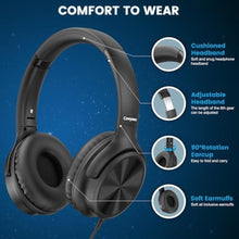 Load image into Gallery viewer, Cowyawn USB C Headphones Wired, Over Ear USB C Wired Headphones with Microphone, Volume Control, HD Stereo Sound, Foldable USB Type C Headphone for Adult/Teens/Laptop/Computer/iPhone 15/16/17, Black_3