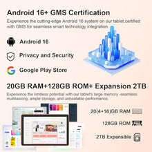 Load image into Gallery viewer, CUPEISI Android 16 Tablet 10 Inch, 20GB RAM+128GB ROM/2TB Expandable, 2.0GHz Octa-core Processor, 1280*800 HD Screen, 5G WiFi6 BT5.0, 2 in 1 Tablets with Keyboard Case Mouse Stylus, Widevine L1 Orange_655