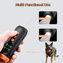 Load image into Gallery viewer, Cwyza Dog Ultrasonic Bark Control -Upgraded Barking Deterrent Devic,Rechargeable&Portable Ultrasonic Dog Trainer,Safe and Humane Bark Control Tool for Dogs, BlackandOrange_1617