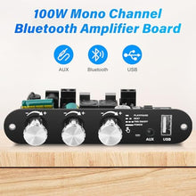 Load image into Gallery viewer, Daakro 2PCS ZK-1001U Mono Bluetooth Amplifier Board w/TWS, 100W Peak Power Home Audio Amplifier Board,Wide Voltage Input 9-24V,Supports USB/AUX/Bluetooth Input for DIY Wireless Speaker, PCSZKU_816