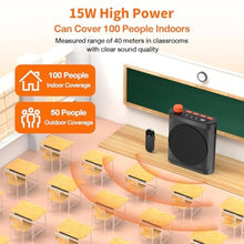 Load image into Gallery viewer, Daakro Wireless Voice Amplifier w/Magnetic Lavalier Mic,2000 mAh Bluetooth Power Amplifier w/ 2 Mic, Portable Voice Amp for Teachers Classroom Speech/Tour Guides/Coaches Yoga Fitness Instructors, Black_120