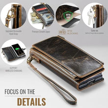 Load image into Gallery viewer, Defencase for Samsung Galaxy Z Fold 5 Wallet Case with Card Holder, Coffee_7556