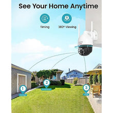 Load image into Gallery viewer, DEKCO 2K Outdoor WiFi Security Camera, Plug-in Pan-Tilt Dome, Pack_527