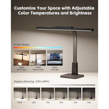 Load image into Gallery viewer, Desk Lamp with Stable Base, 1600LM Computer Desk Light with Timer Function, Black_515