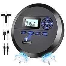Load image into Gallery viewer, DESOBRY CD Player Portable with Speakers & FM Transmitter, Earphones, AUX, Black_1