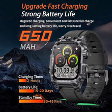 Load image into Gallery viewer, Desong Military Smart Watch for Men (Make/Answer Call), 2.01" HD Screen Smartwatches for Android and iPhone,Long Time Standby Fitness Tracker/Flashlight/Waterproof/Heart Rate/Sleep/100+ Sport Modes, Black_1744