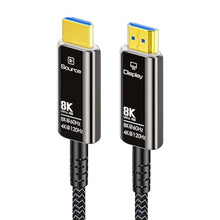 Load image into Gallery viewer, DGHUMEN 100FT Fiber Optic HDMI Cable 8K with Hard Wear Nylon Braided HDMI 2.1 Cord, Supports 8K@60Hz 4K@120Hz Ultra High Speed 48Gbps Dynamic HDR, Male-to-Male, Black_1